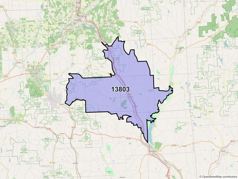 Map of ZIP Code 13803 — Marathon, NY