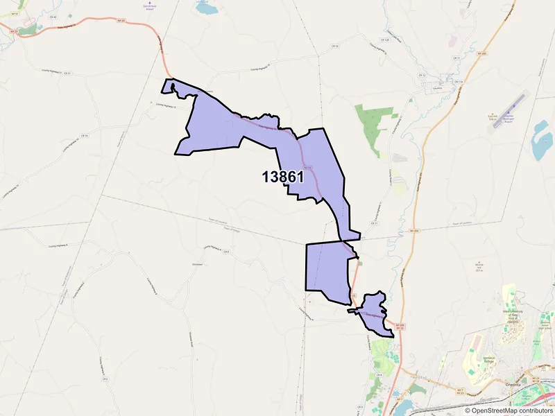 Map of West Oneonta, New York and ZIP codes
