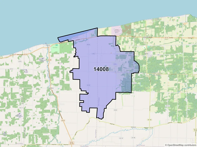 Map of ZIP Code 14008 — Appleton, NY
