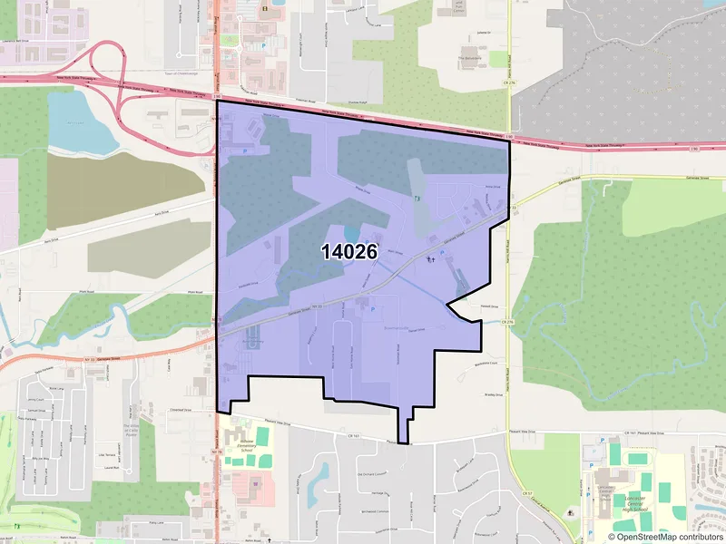 Map of ZIP Code 14026 — Bowmansville, NY