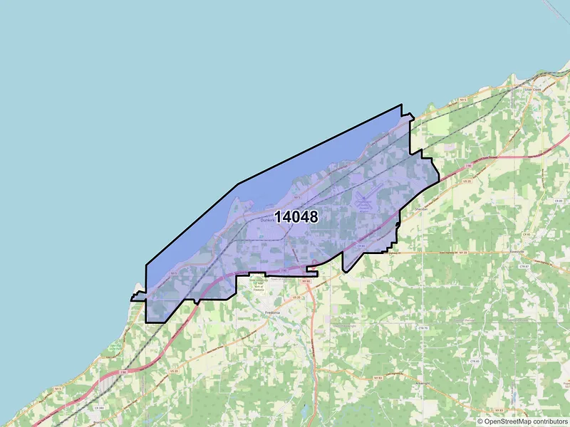 Map of ZIP Code 14048 — Dunkirk, NY