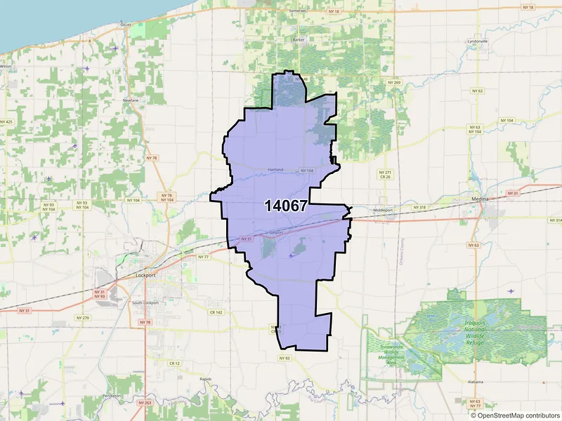 Map of Gasport, New York and ZIP codes