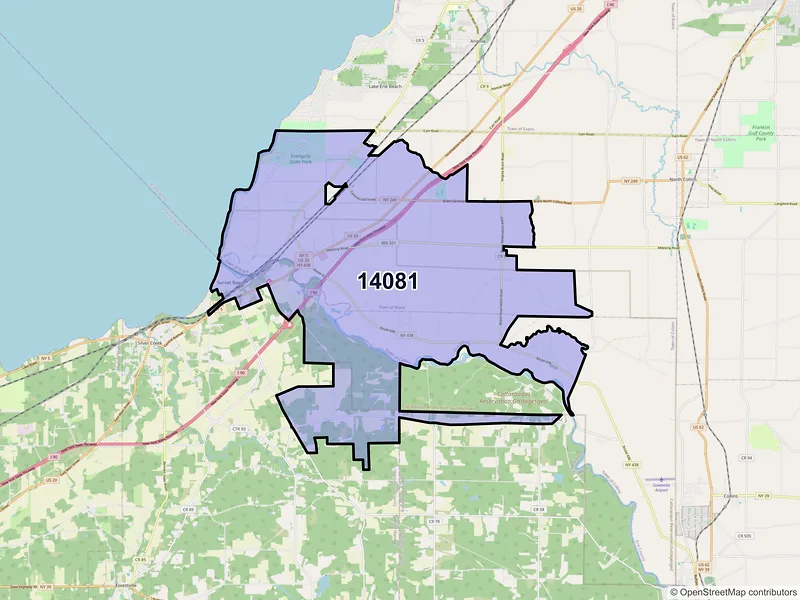 Map of Irving, New York and ZIP codes