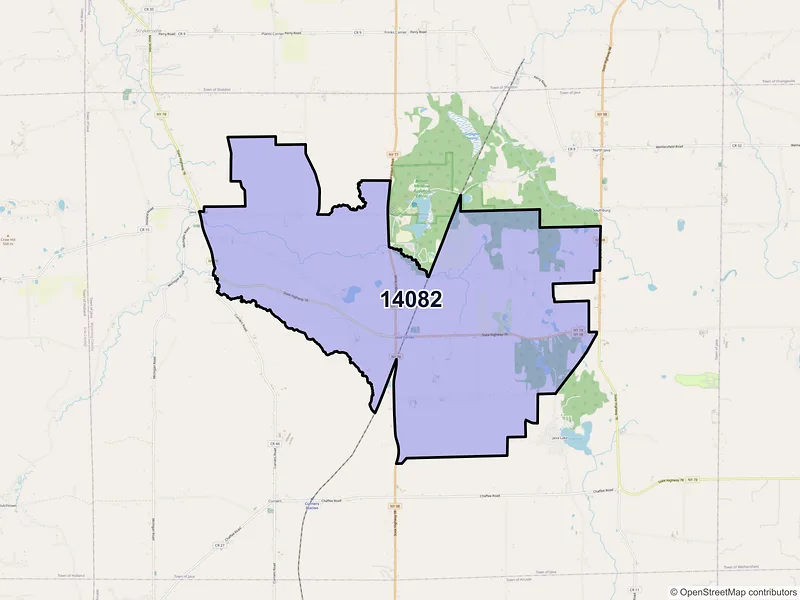 Map of ZIP Code 14082 — Java Center, NY