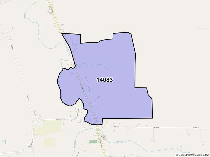 Map of ZIP Code 14083 — Java Village, NY