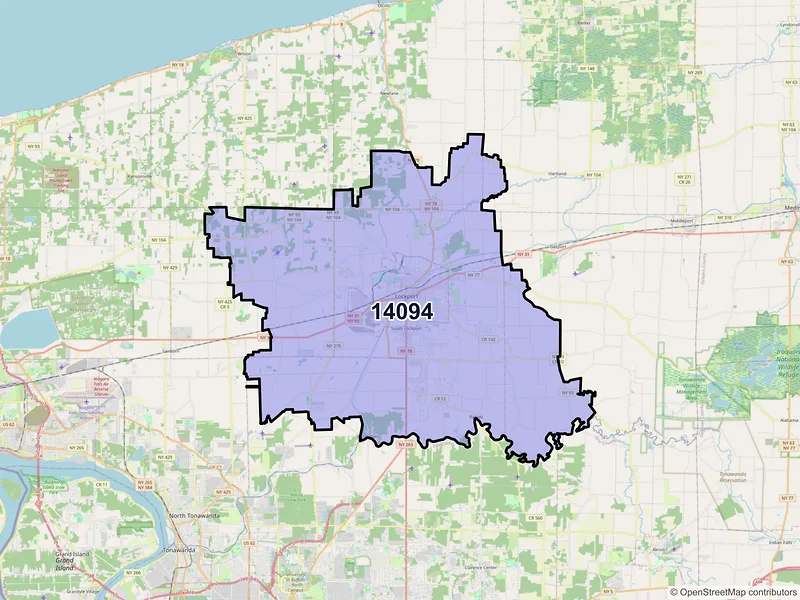 Map of ZIP Code 14094 — Lockport, NY