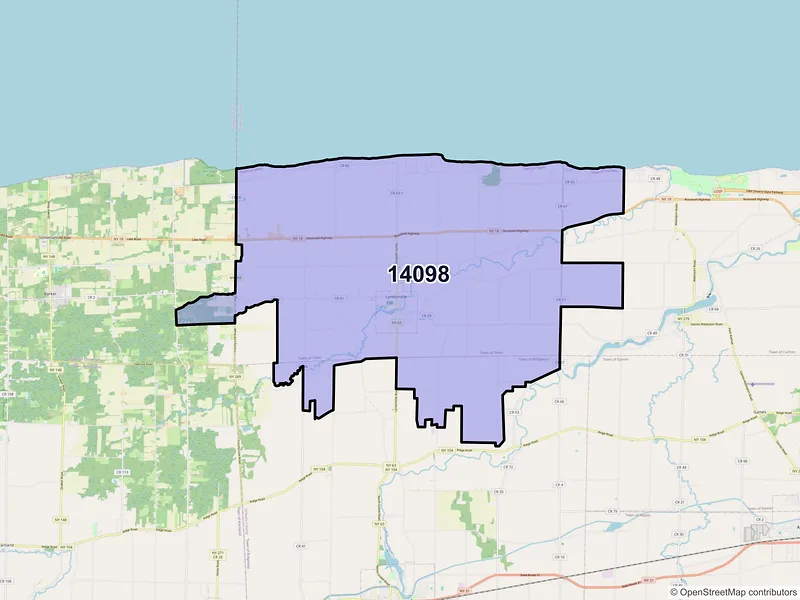 Map of ZIP Code 14098 — Lyndonville, NY
