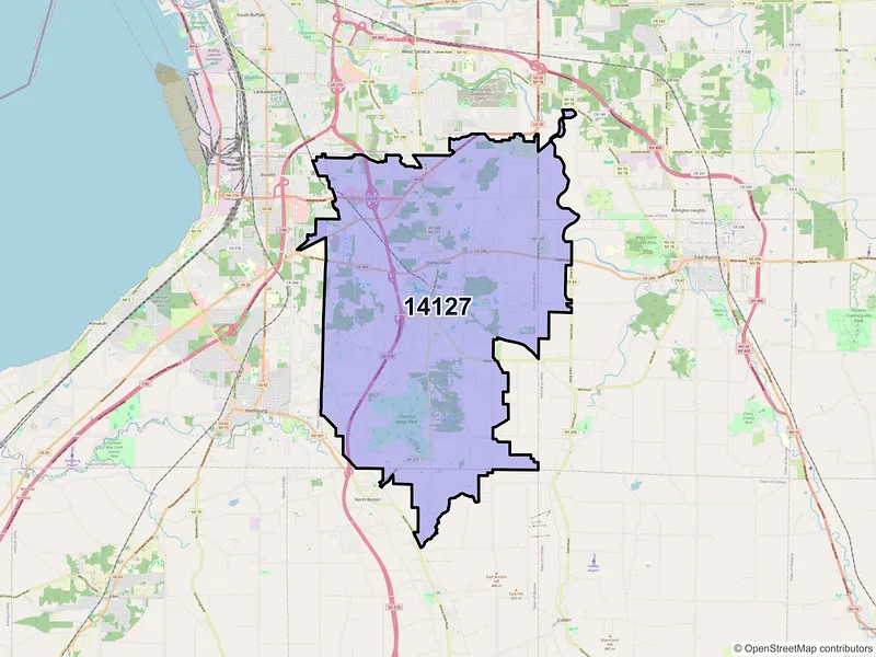 Map of ZIP Code 14127 — Orchard Park, NY