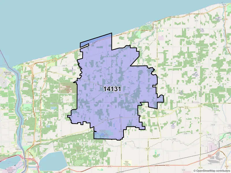 Map of ZIP Code 14131 — Ransomville, NY