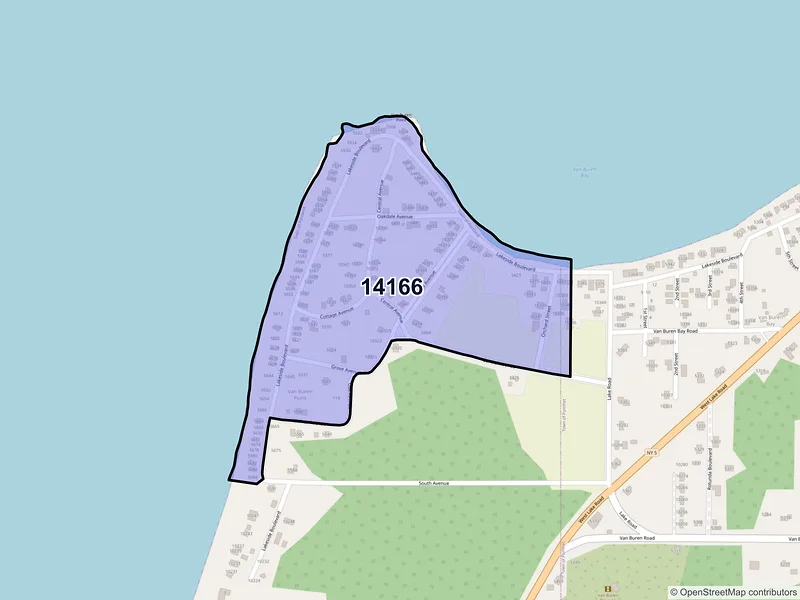 Map of Van Buren Point, New York and ZIP codes