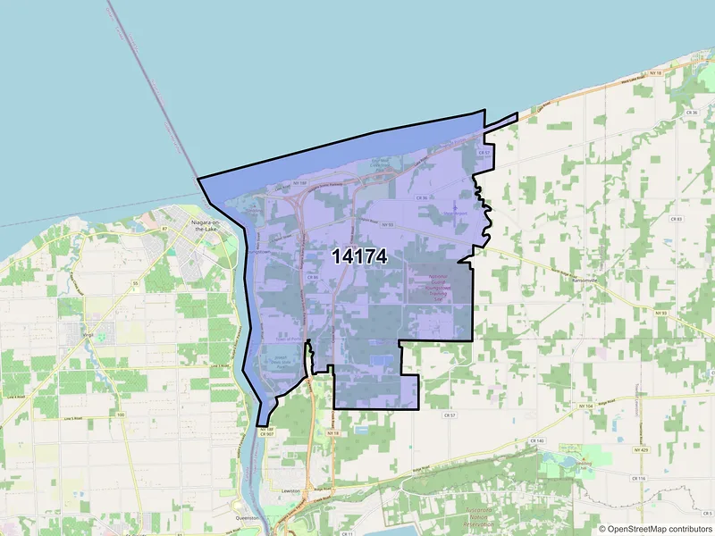 Map of ZIP Code 14174 — Youngstown, NY