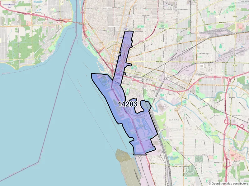 Map of ZIP Code 14203 — Buffalo, NY