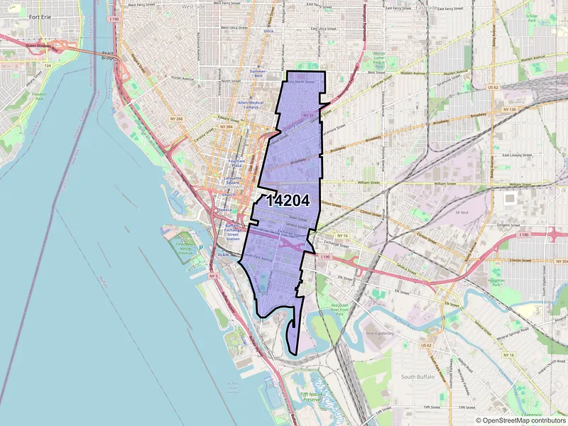 Map of ZIP Code 14204 — Buffalo, NY