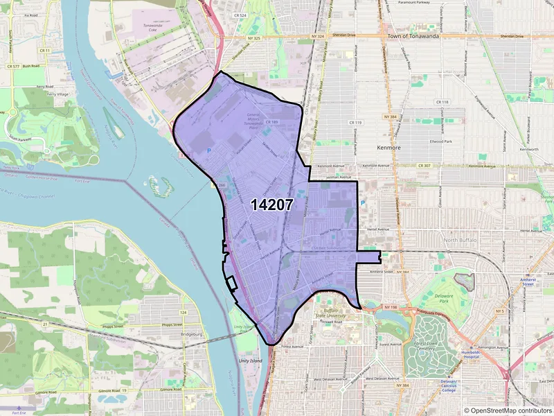 Map of ZIP Code 14207 — Buffalo, NY