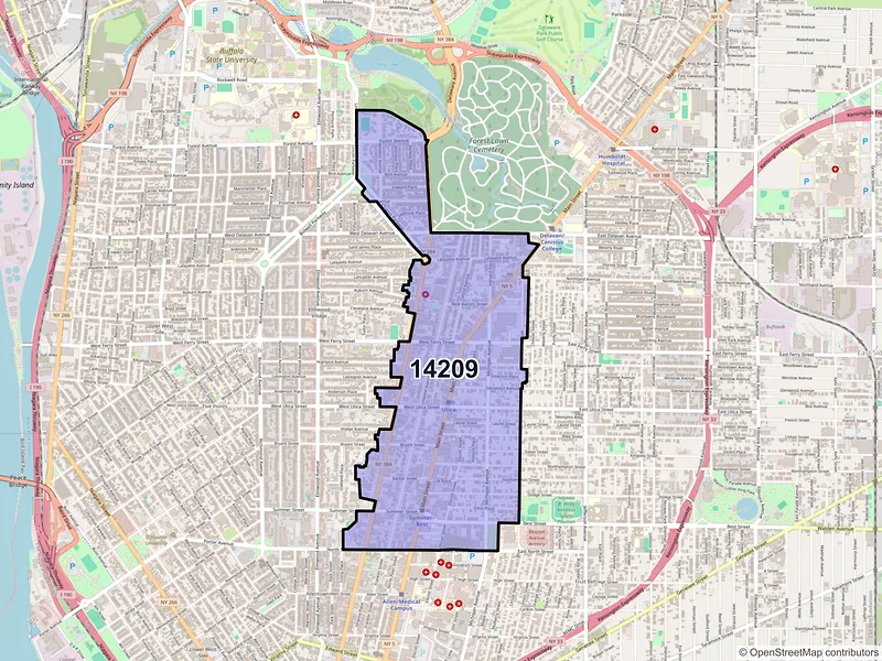 Map of ZIP Code 14209 — Buffalo, NY