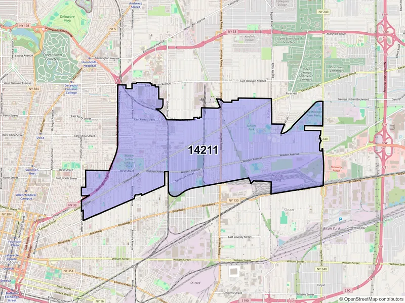 Map of ZIP Code 14211 — Buffalo, NY