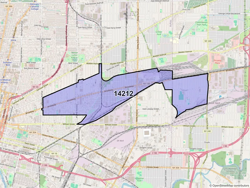 Map of ZIP Code 14212 — Buffalo, NY