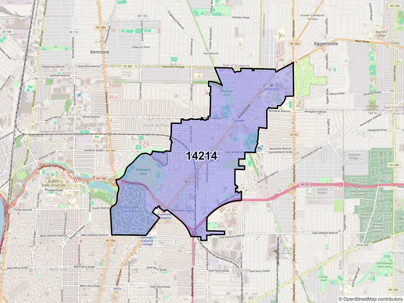 Map of ZIP Code 14214 — Buffalo, NY