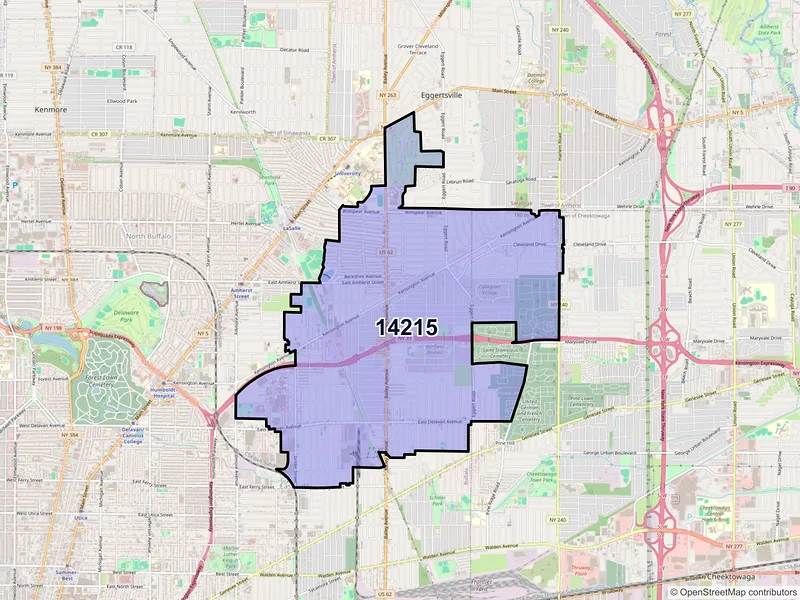 Map of ZIP Code 14215 — Buffalo, NY
