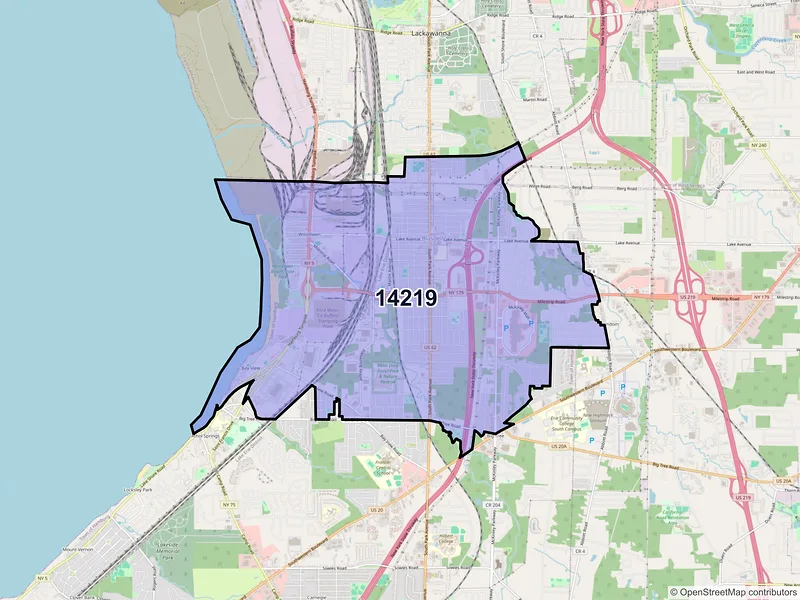 Map of ZIP Code 14219 — Buffalo, NY