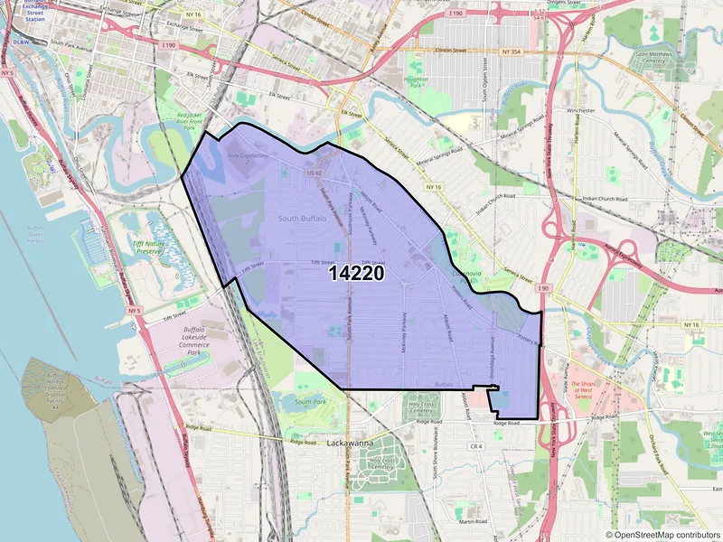 Map of ZIP Code 14220 — Buffalo, NY