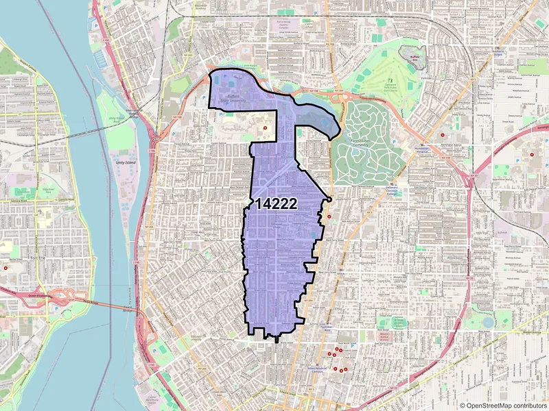 Map of ZIP Code 14222 — Buffalo, NY