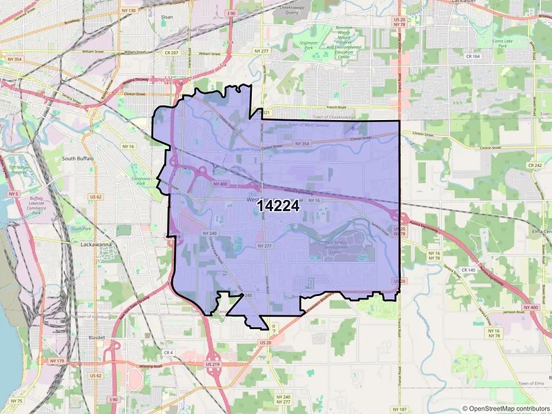 Map of ZIP Code 14224 — Buffalo, NY