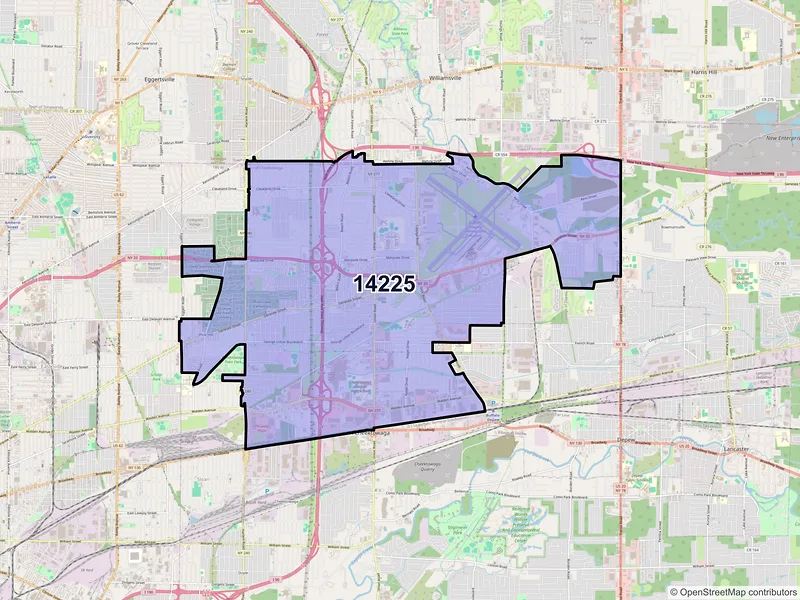 Map of ZIP Code 14225 — Buffalo, NY