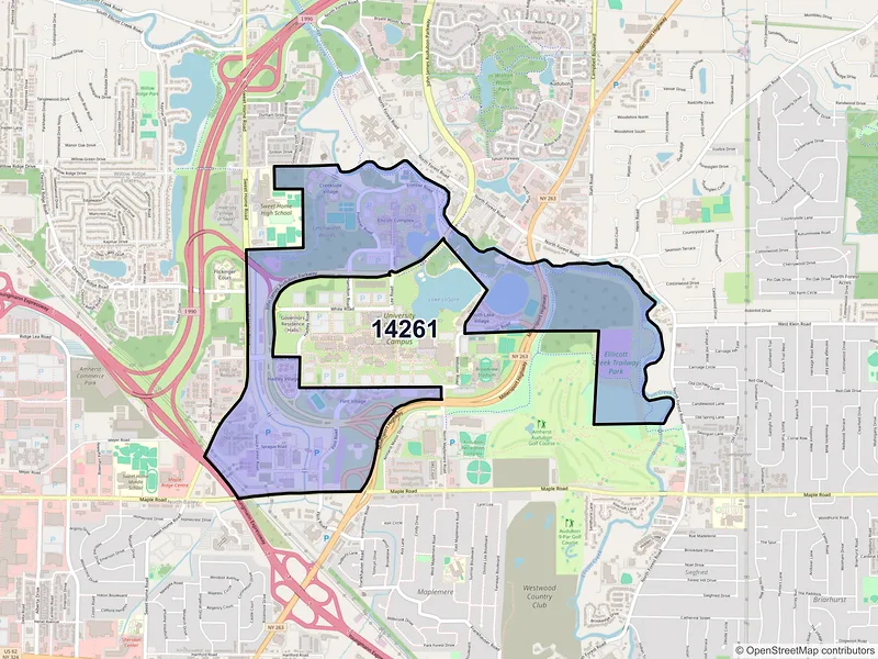 Map of ZIP Code 14261 — Buffalo, NY