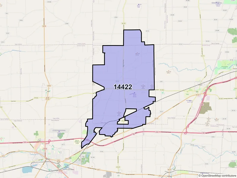 Map of ZIP Code 14422 — Byron, NY