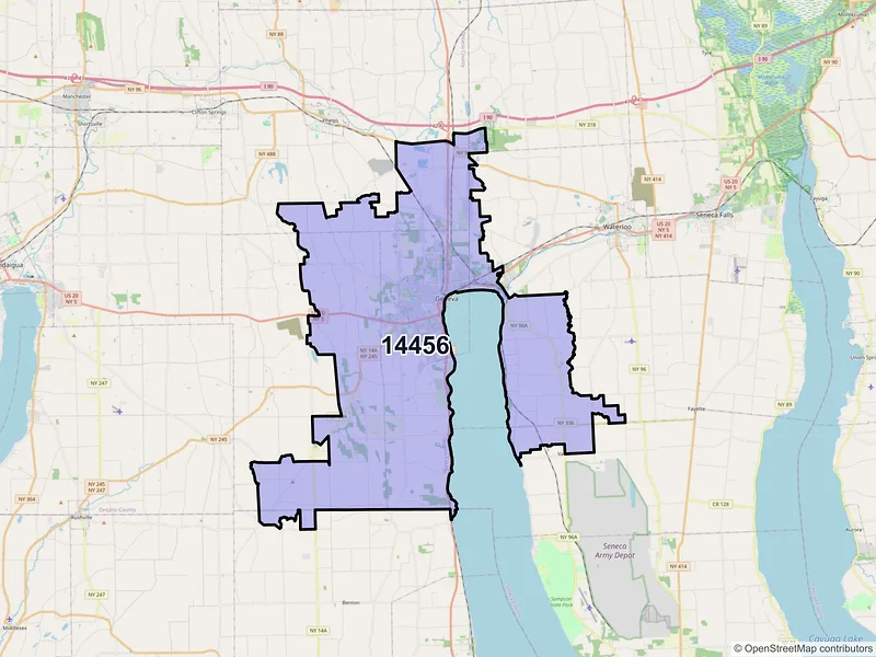 Map of ZIP Code 14456 — Geneva, NY