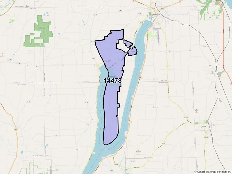 Map of ZIP Code 14478 — Keuka Park, NY