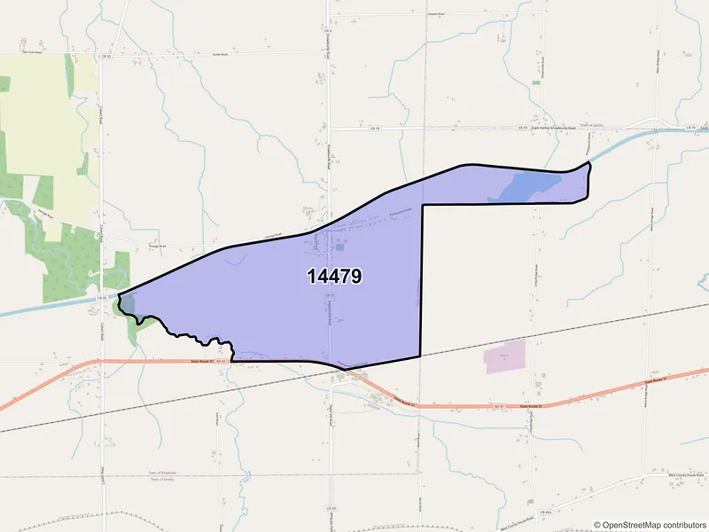 Map of ZIP Code 14479 — Knowlesville, NY