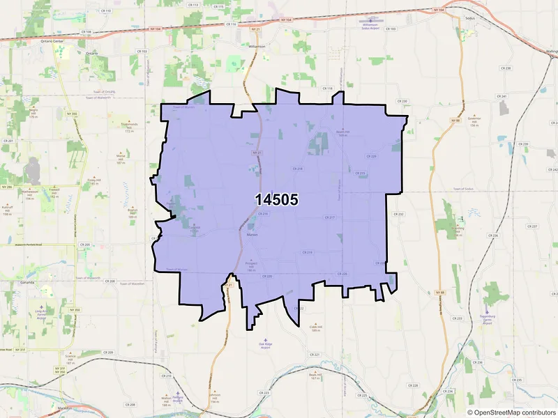 Map of ZIP Code 14505 — Marion, NY