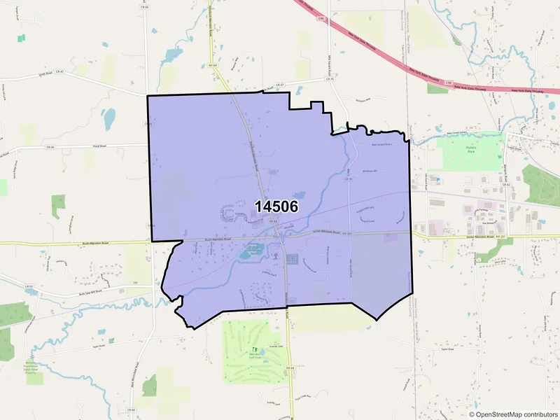 Map of ZIP Code 14506 — Mendon, NY