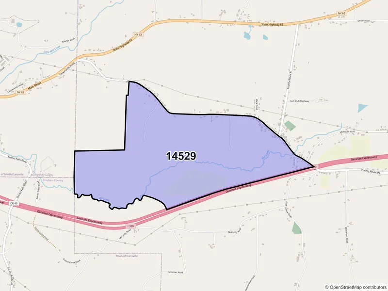Map of Perkinsville, New York and ZIP codes