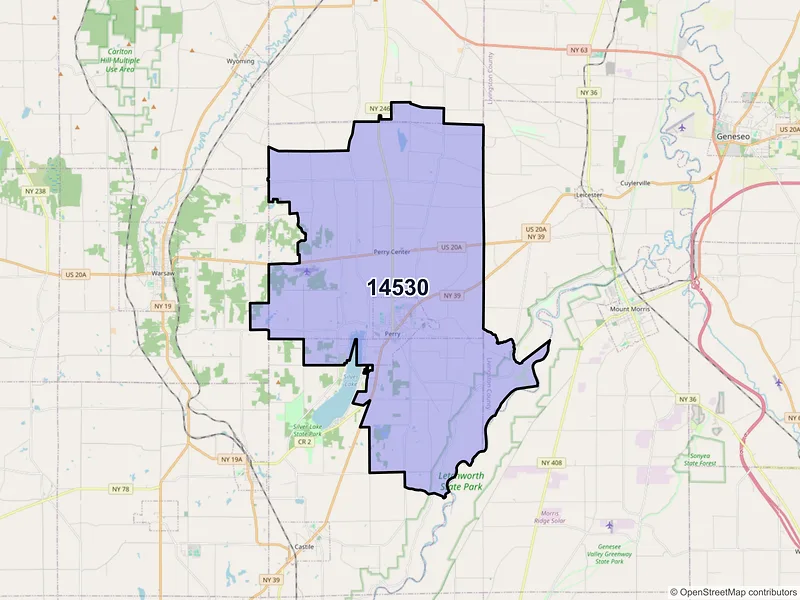Map of ZIP Code 14530 — Perry, NY