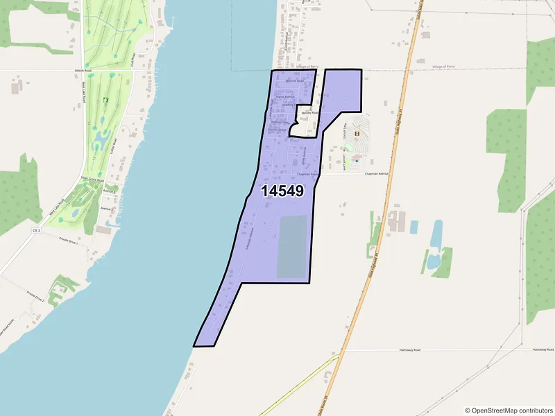 Map of Silver Lake, New York and ZIP codes