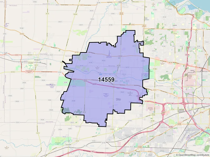 Map of ZIP Code 14559 — Spencerport, NY