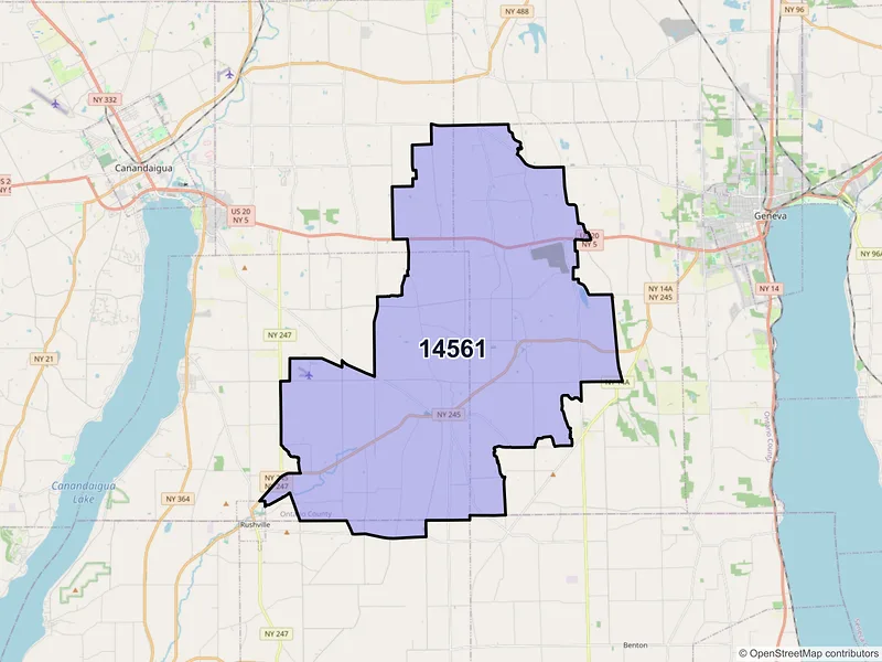 Map of ZIP Code 14561 — Stanley, NY
