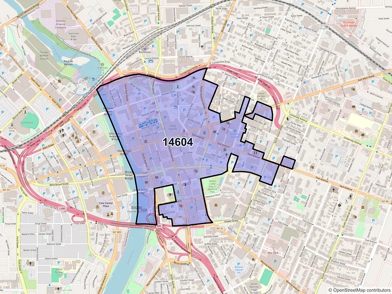 Map of ZIP Code 14604 — Rochester, NY