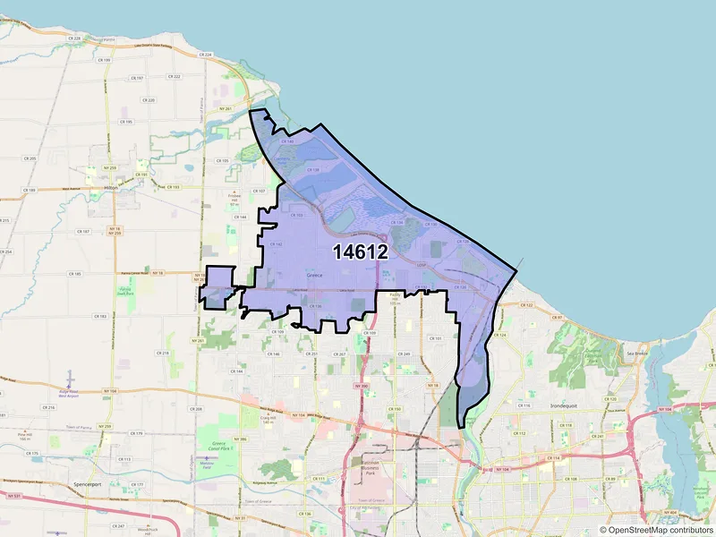 Map of ZIP Code 14612 — Rochester, NY