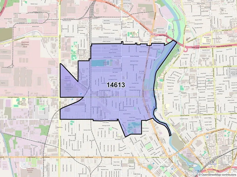 Map of ZIP Code 14613 — Rochester, NY