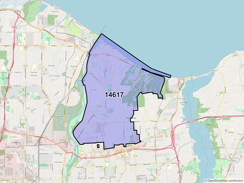 Map of ZIP Code 14617 — Rochester, NY