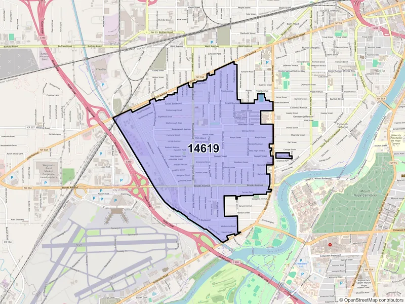Map of ZIP Code 14619 — Rochester, NY
