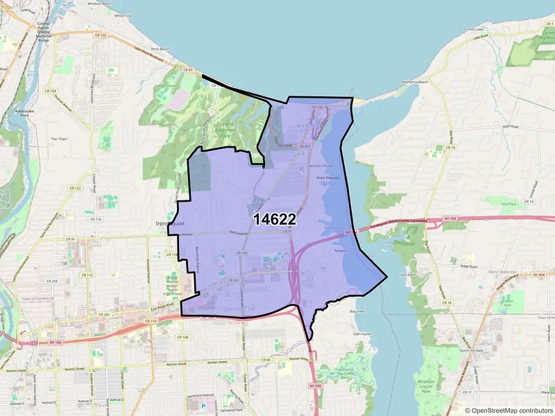 Map of ZIP Code 14622 — Rochester, NY