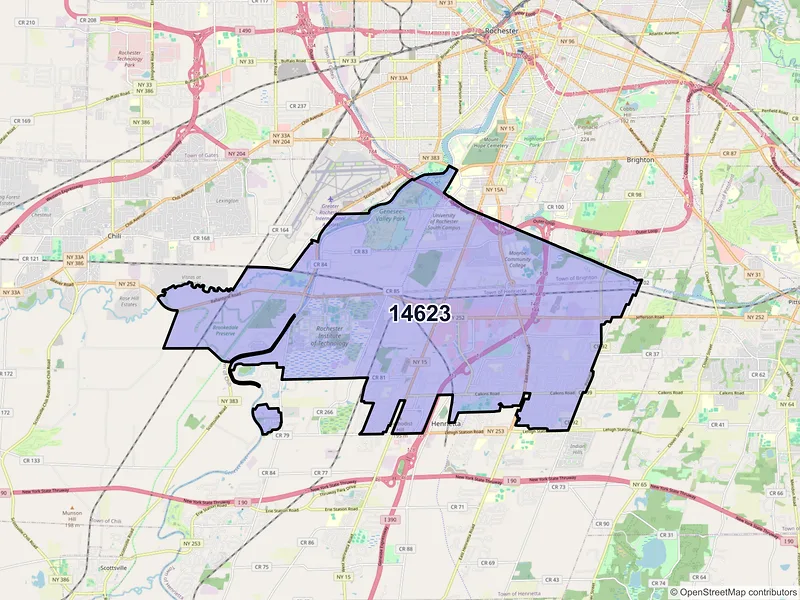 Map of ZIP Code 14623 — Rochester, NY
