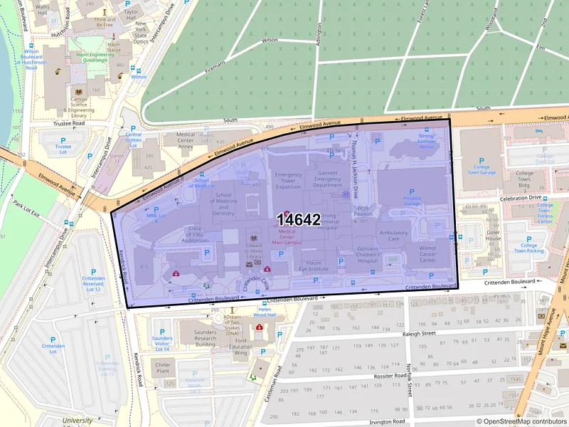 Map of ZIP Code 14642 — Rochester, NY