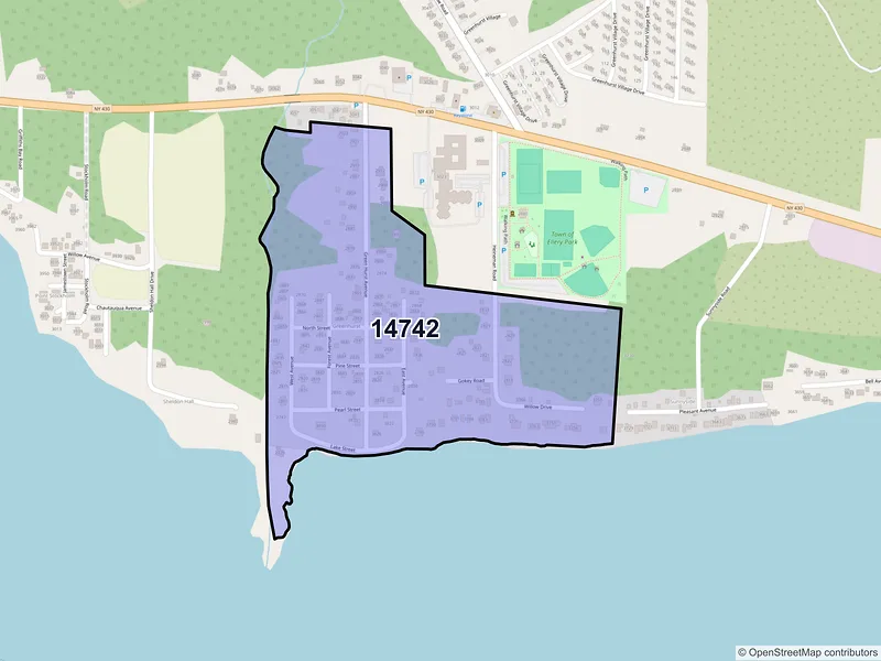 Map of Greenhurst, New York and ZIP codes