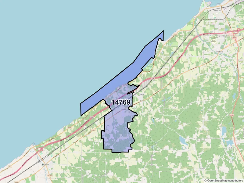 Map of ZIP Code 14769 — Portland, NY